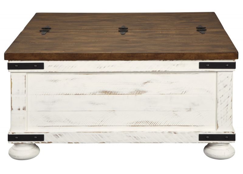 Farmhouse White Wooden/Timber Square Coffee Table with Storage - Macrossan